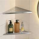 YACVCL Corner Shower Shelf,Brushed Nickel 304 Stainless Steel 10" Slot Design Recessed Corner Shelf Bathroom for Tiled Wall,No-Drill Rack Storage Bathroom Accessories,2 Pack