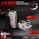 Adjustable Trailer Hitch Fits 2.5" Receiver 7 Drop/Rise, Aluminum
Anti-Rattle,Patented Design,Anti-Theft For Shank&Ball mount,GTW 18,500Lbs