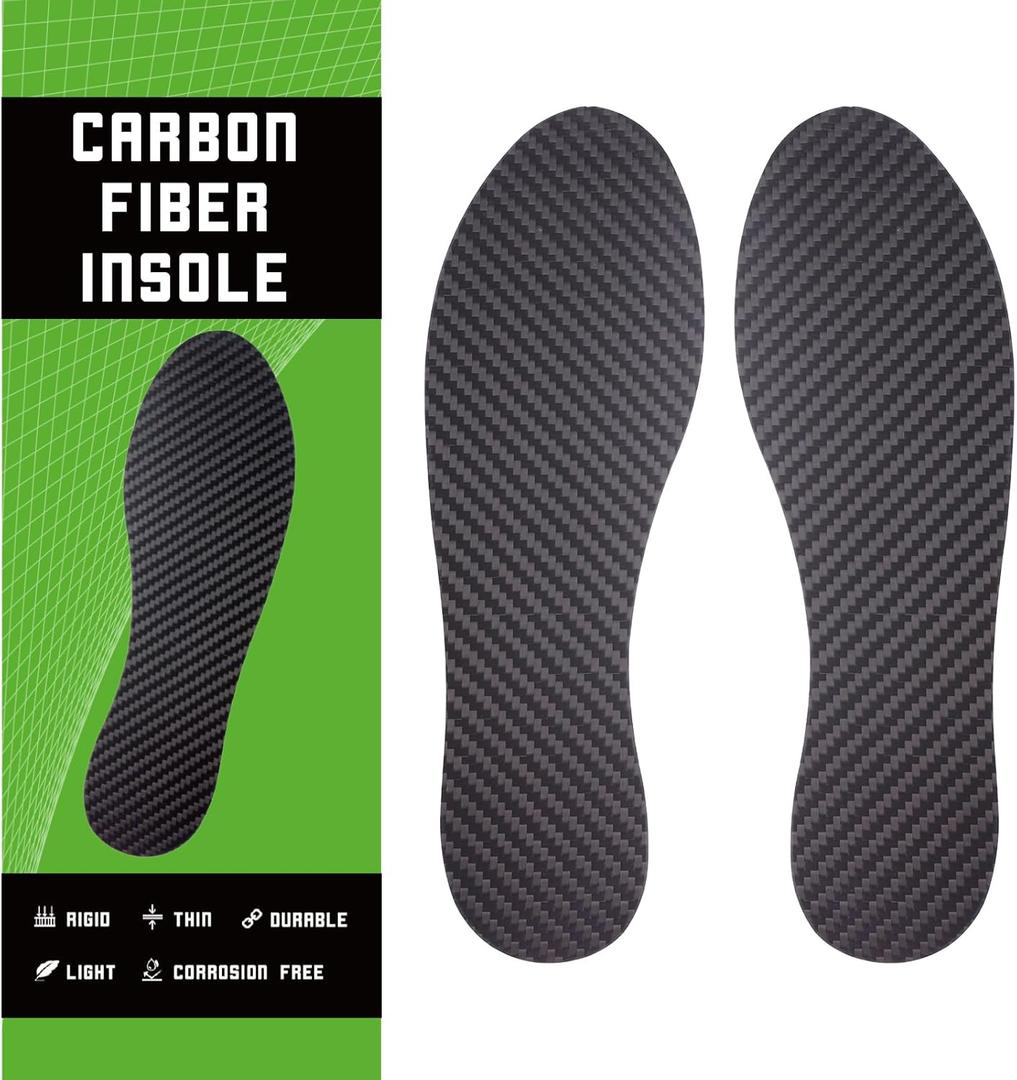 Carbon Fiber Insole for Men Women Carbon Fiber Foot Plate Insert Rigid Support for Turf Toe Morton Extension Hallux Rigidus Broken Toe (Insole Length 250mm - Men's 7.5 / Women's 8.5, 1 Pair)