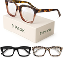 miyya Stylish Reading Glasses for Women, Cheaters Eyeglasses, Oversized Blue Light Readers, Fashion Eye Glasses,  A1 3 Pack