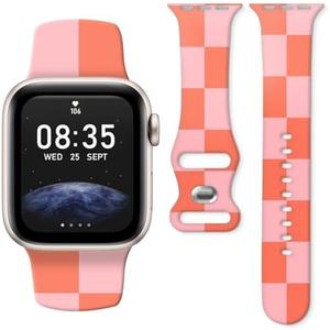 KLJFHWJI Compatible with iWatch Band 38mm 40mm 41mm for Women Men, Soft Silicone Waterproof Replacement Strap for iWatch Ultra SE & Series 10/9/8/7/6/5/4/3/2/1