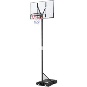 Amazon Basics Portable Basketball Hoop Outdoor Goal System with Adjustable Height, 4.75-10ft, Shatterproof Backboard, Regulation Rim