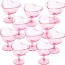 10 Pcs Galentines Day Party Supply Pink Martini Glasses 10 oz Valentine's Day Heart Shaped Martini Glasses Acrylic Heart Shaped Cups for Wedding Bridal Shower Birthday Bachelorette