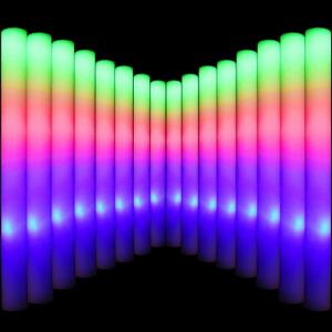 LifBetter Light Up Glow Sticks Bulk, LED Foam Sticks 118 pcs Glow in The Dark with 3 Modes Flashing Led Foam Multicolor Batons Light up Party Favors for Birthdays, Weddings, Concerts, Festivals, Medium, Small