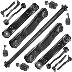 Front Upper Lower Control Arms w/Ball Joints Front Sway Bar End Links Tie Rod Ends Suspension Kit for 1999-2004 Jeep Grand Cherokee (15PCs)