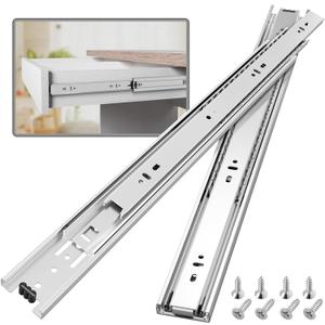 10 Pair Full Extension Ball Bearing Drawer Slides 8 10 12 14 16 18 20 22 24 Inch 100 LB Load Capacity Side Mount File Cabinet Rails Dresser Metal Runner Trash Can Kitchen (20 inch, Silver)