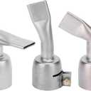 3Pcs Stainless Steel Hot Air Gun Welding Nozzles, 20MM 90 120 Degree Flat Wide Mouth Tubular Welding Gun Nozzle Tips for Diameter 32mm Welding Heat Gun, for Welding PP PVC Plastic Sheet