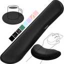 Gimars Upgrade Enlarge Silky and Superfine Fabric Gel Memory Foam Keyboard Wrist Rest Set, Ergonomic Keyboard Mouse Wrist Support for Typing Pain Relief, Comfort for Office, Gaming, Computer, Black