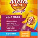 Metamucil On-The-Go, Daily Psyllium Husk Powder Supplement, Sugar-Free Powder, 4-in-1 Fiber for Digestive Health, Orange Flavored Drink, 44 Packets