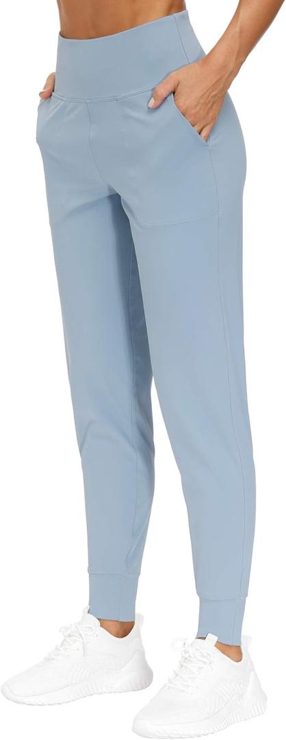 THE GYM PEOPLE Women's Joggers Pants Lightweight Athletic Leggings Tapered Lounge Pants for Workout, Yoga, Running (Blue, L)