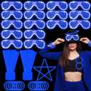 115 PCS Glow in the Dark Party Supplies,100PCS 8" Glow Sticks Bulk, 15PCS Glasses, Glowing Party Favors for 4th of July