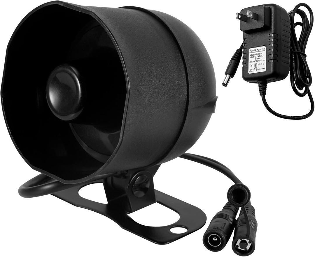 KERUI WiFi Horn Host Loud 115db,Can't Work Alone, Work with Door Sensor, Motion Sensor, Remote Control, as a Home Alarm System, Only Support 2.4G WiFi, Black