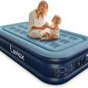 Twin Air Mattress with Built in Pump 16" Blow Up Mattress Raised Air Bed, 3 Mins Quick Self Inflatable with Storage Bag for Guest and Home, Twin 16 inches with Built-in Pump, Twin 16 inches with Built-in Pump