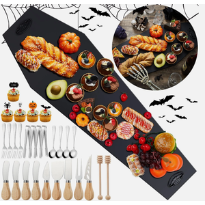 76 Pcs Halloween Coffin Charcuterie Board Accessories Set 34 x 11 Inch Extra ...