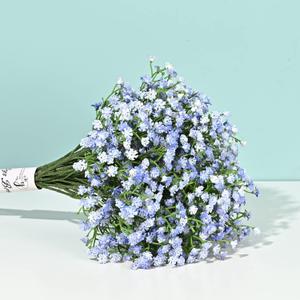 Yastouay Babys Breath Artificial Flowers, 30Pcs Fake Babys Breath Flowers Artificial Bulk, Real Touch Faux Babies Breath Gypsophila Bouquet for Wedding Centerpiece Floral Arrangement Party Decor (Blue)