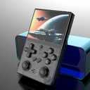 R35 Plus Black Retro Handheld Game Console 64GB 15000 Games New 3.5Inch IPS Retro Video Game Console Open Source,Birthday Gifts