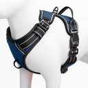 No Pull Dog Harness, No Chock Reflective Adjustable Soft Padded Pet Vest with Easy Control Handle, Easy Wearing with Stylish, Reinforced Knot, 2 Buckles Size XS