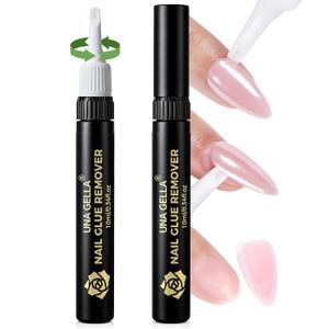 UNA GELLA Nail Glue Remover for Press On Nails, No Tools Needed Fast Removal 2Pcs*10ml Gentle Non-Acetone Formula for Air-Dry Nail Polish Semi Glue Gelly Tabs, Not for U V/LED Gel