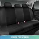 Road Comforts Car Seat Cover Full Set, Leather Mesh Seat Covers, Airbag Compatible, Universal Fit for Most Cars, SUVs, Trucks, and Vans - Black