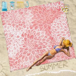 Beach Blanket Sandproof Waterproof 78''81''1-5 Adults Oversized,Compact Lightweight Durable Beach Mat for Travel Camping Hiking Picnic Blanket