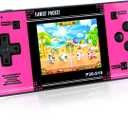 Handheld Game for Kids -Preloaded 220 Retro Video Games, Portable Gaming Player with Rechargeable Battery 3.0" LCD Screen, Mini Arcade Electronic Toy Gifts for Boys Girls (Black+Pink)