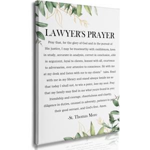 Nitelat Lawyer's Prayer Wall Art, Lawyer Gifts for Women Men Canvas Wall Art Decor for Office Home, Law Office Decor, Cool Gifts for Attorneys, Lawyer Canvas Pictures for Wall Decor, 11x15 Inch