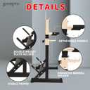 Gresspro Barbell Rack Stand with Dip Bar Attachment - Multifunctional Adjustable Squat Rack, Heavy-Duty Dumbbell Rack, Strength Training Dip Station, Home Gym Equipment Max Load 550lbs, White