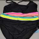 popvil Women's High Waisted Bikini Sets Neon Modest Two Piece Swimsuit 2026 Full Coverage Adjustable Straps Bathing Suit (Large, Black)