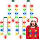 QZYL 4pcs Light Up Christmas Necklace, Colorful Christmas Accessories for Women, 9 LED Bulbs Necklaces with 3 Flash Modes, Suitable for Xmas New Year Party Favor Supplies Accessories