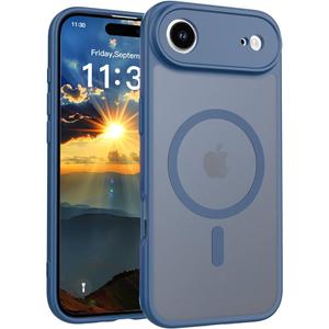Phone Case for iPhone 17 Air - Military Grade Shockproof Cover with MagSafe Compatibility & Full Camera Protection,Blue