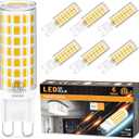 hansang G9 LED Bulb Bi Pin Ceramic Base 2700K Soft White, 60W Halogen Equivalent T4 LED Light Bulbs, G9 Base Chandelier Light Bulb for Home Lighting, 600LM, Non-dimmable, 6 Pack