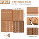 Goovilla Plastic Interlocking Deck Tiles, 36 Pack Balcony Flooring, 12"x12" Waterproof Outdoor Flooring All Weather Use, Patio Floor Decking Tiles for Porch Poolside Backyard Concrete, Dark Khaki