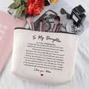 Wedding Gift for Bride from Mom Bridal Shower Gift Travel Makeup Bag Bridal Gifts for Bride Keepsake for Daughter from Mother to My Daughter on Your Wedding Day