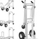 ZMRTDWO 1000 LBS Dolly Cart with Wheels, 4 in 1 Folding Hand Truck, Stainless Steel Heavy Duty Industrial Convertible Hand Cart, Utility Collapsible Hand Truck Dolly for Warehouse, Home, Office, Etc