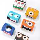 Jinei 6 Pairs Boys Monster Pattern Socks Kids Toddler Funny Crazy Cotton Crew Socks Novelty Christmas Gift Party Favors, 4-7 Years