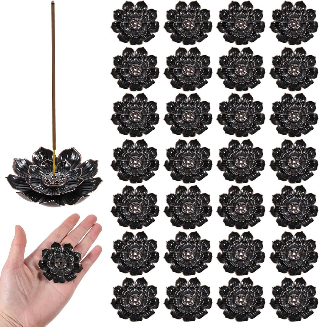 SHENLIU 30 Pieces Incense Holder Lotus Sticks, 2.13inch Incense Burner Cone Burner for Home Fragrance Yoga Sauna SPA Bedroom
