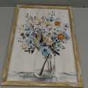 Floral Picture Wall Art Painting: Blossom Bouquet Flowers Prints on Rustic Wood and Handcrafted Wooden Framed Artwork for Home and Bedroom (12” x 16” x 1pcs)