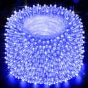 Heceltt Christmas Lights Outdoor, 522FT 1300 LED String Lights with 8 Lighting Modes, Timer Memory Twinkle Fairy Lights Waterproof Plug in for Xmas Tree Wedding Party Holiday Decor(Blue)