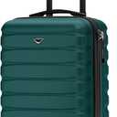 Flight Knight Carry On Suitcase 18x14x8" Hardside Built In TSA Lock & USB Port Lightweight Luggage Silent Double Spinner Wheels Maximum Underseat Carry-On Bag For American & United Approved Airlines