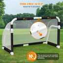 Aluminum Folding Soccer Goal with Carry Bag for Backyard, Portable 5x3 / 4x2.5 FT Mini Soccer Goals for Kids and Adults, 10-Second Set Up & Steady, Training & Team Practice