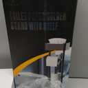 Toilet Paper Holder Free Standing - Toilet Paper Stand with Shelf - Storage for 4 Rolls- Bathroom Organizers, No Drill, for Large Toilet Rolls, 29.7 inch*12.6 inch (Matte Black)