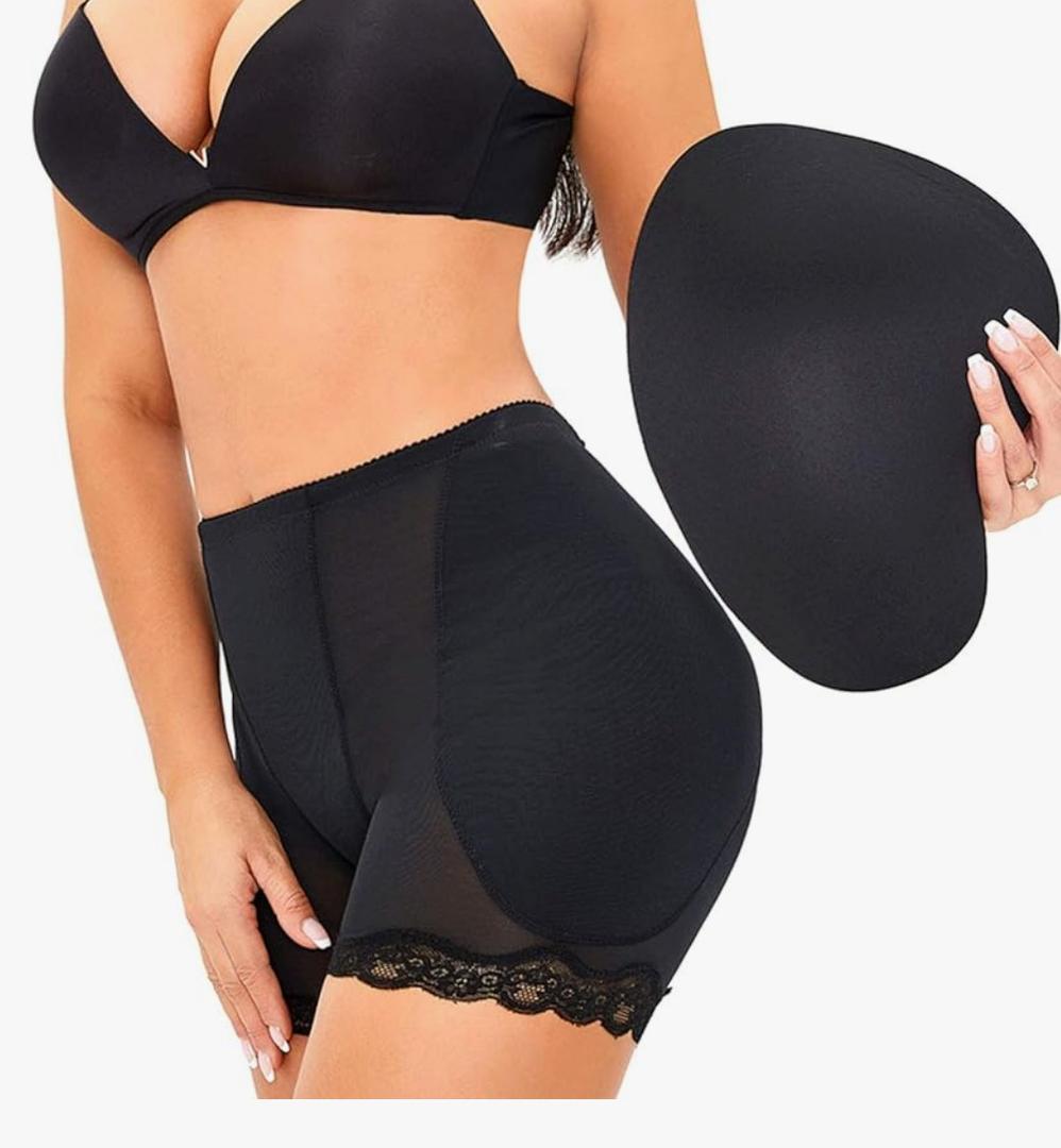 ALINBAIST Butt Lifter Shapewear High Waist Tummy Control Hip Padded Panties Medium Black