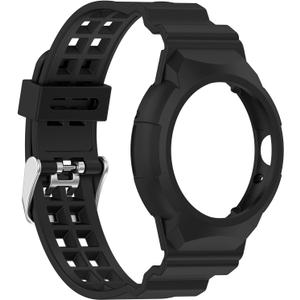 MOTONG Compatible with Google Pixel Watch Replacement Band - Transparency Silicone Replacement Wrist Band Strap Compatible with Google Pixel Watch(Black)