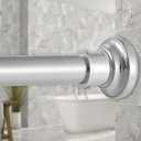 Haryaers Silver Long Curtain RodTension Shower Curtain Rods 30 to 124 inch Adjustable Spring Heavy Duty Rods for Bathroom Windows Outdoor No Drill No Slip Stainless Steel