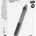 uniball Power Tank Retractable Ballpoint Pens, Pack Of 12, Broad Point, 1.0 mm, Black Barrel, Black Ink