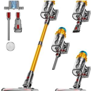 Cordless Vacuum Cleaner, 600W/50KPA, Max 70 Mins Runtime, Self-Standing Vacuum Cleaners for Home, Anti-Tangle Stick Vacuum, Smart Display Vacuum Cordless with 1.8L Cup for Pet Hair/Carpet (Gold)