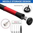 Ball Pump with Needle Storage(Never Lose Pin) Basketball Pump with 5 Needles and Extendable Cable, Soccer Football Pumps, Volleyball Pump Rugby Ball Inflator - Great for All Balls