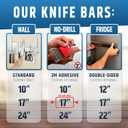 17" Strong Adhesive (No Drill) Magnetic Knife Holder for Wall - Professional Knife Strip - No Screws Needed - Adhesive Backing - Stainless Steel Knife Bar (Upgraded Version – Will Not Fall)
