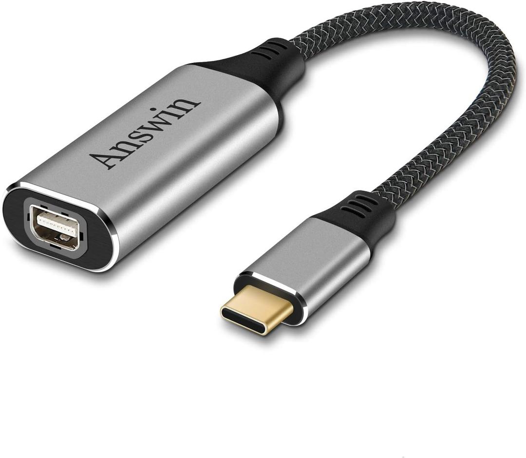 USB C to Mini Displayport (4K@60Hz), Thunderbolt 3 to Mini DisplayPort Adapter for iPhone 15/16/17 Series, M2-M4 MacBook, MacBook Air/Pro 2018-2025, Galaxy S21-S25, Steam Deack and Rog Ally