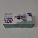 Door Lever Lock (6 Pack) Prevents Toddlers from Opening Doors. 3.25" L * 1.5" W * 4.5" H Easy One Hand Operation for Adults. Durable ABS with 3M Adhesive Backing. Simple Install, No Tools Needed.
